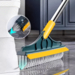 2-in-1 V-Shape Floor Cleaning Brush with Long Handle – Rotating Head & Removable Wiper | Bathroom, Tile & Corner Scrub Brush by Miyari.pk