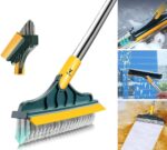 2-in-1 V-Shape Floor Cleaning Brush with Long Handle – Rotating Head & Removable Wiper | Bathroom, Tile & Corner Scrub Brush by Miyari.pk