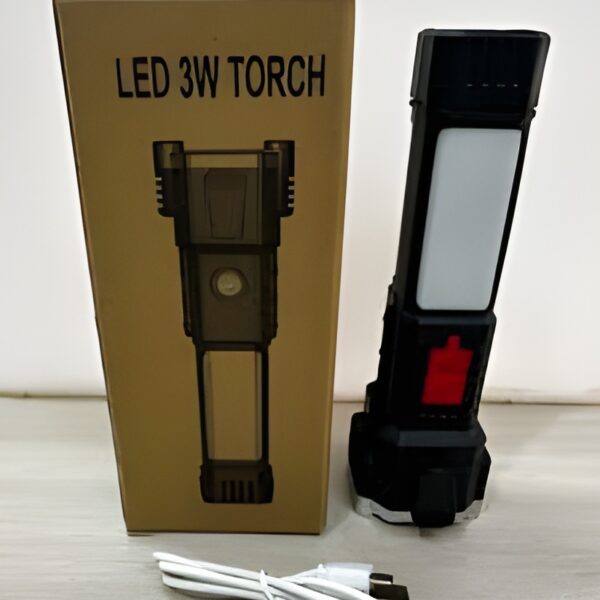 8-in-1 Rechargeable LED Flashlight – Emergency Car Tool with Hammer, Seatbelt Cutter, Power Bank & Magnetic Base | Ultra-Bright Torch by Miyari.pk