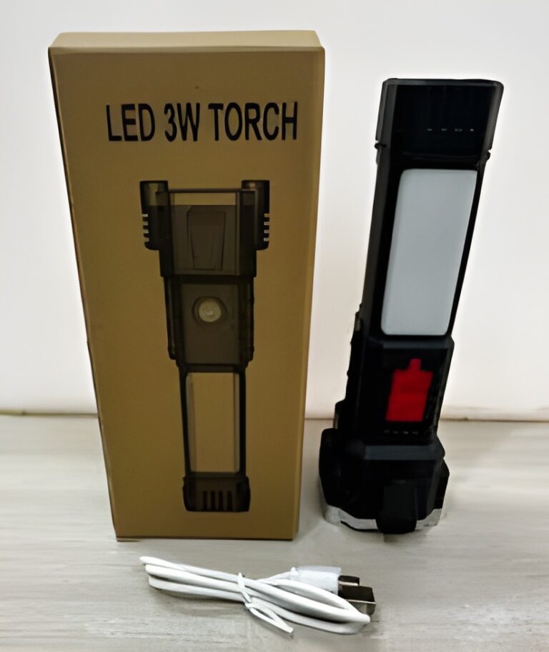 8-in-1 Rechargeable LED Flashlight – Emergency Car Tool with Hammer, Seatbelt Cutter, Power Bank & Magnetic Base | Ultra-Bright Torch by Miyari.pk