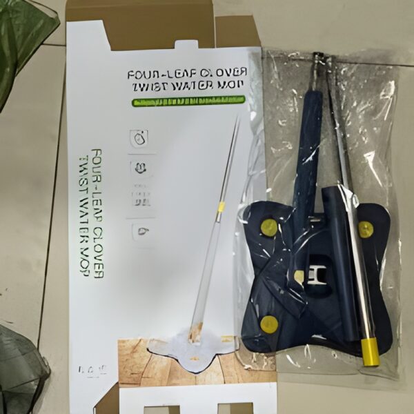 4 Leaf Clover Twist Mop – Auto Squeeze Flat Mop with Bucket | 360° Rotating Microfiber Head4 Leaf Clover Twist Mop – Auto Squeeze Flat Mop with Bucket | 360° Rotating Microfiber Head