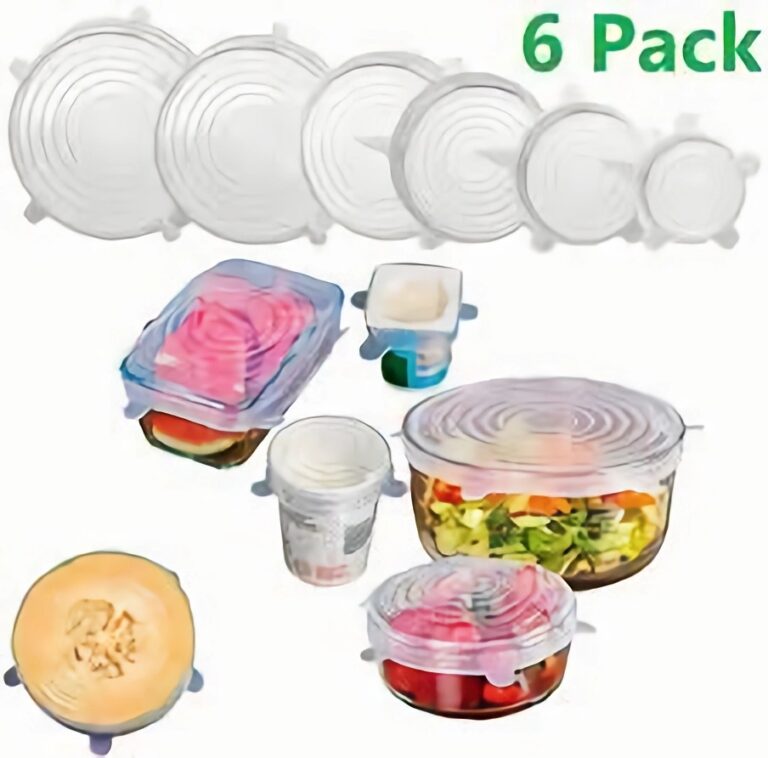 6 PCS Silicone Stretch Lids – Reusable Airtight Food Covers for Bowls, Containers & Cookware