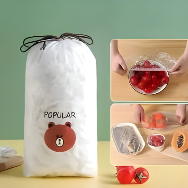 Disposable Elastic Food Covers – Stretchable Plastic Wrap Lids for Bowls, Plates, Cups & Kitchen Storage | Fresh Keeping Covers | Miyari.pk
