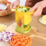 2-in-1 Vegetable Chopper & Dicer – Hand Pressure Cutter for Onion, Potato, Carrot & More | Kitchen Chips Maker & Slicer | Miyari.pk