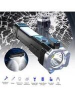 8-in-1 Rechargeable LED Flashlight – Emergency Car Tool with Hammer, Seatbelt Cutter, Power Bank & Magnetic Base | Ultra-Bright Torch by Miyari.pk